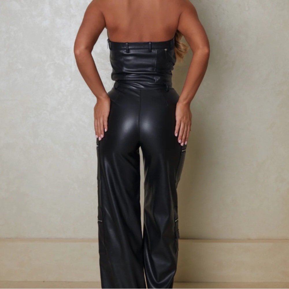 Black Leather Jumpsuit - Picture 2 of 15